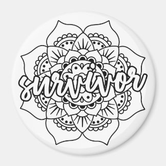 Krebsüberlebende Mandala Magnet