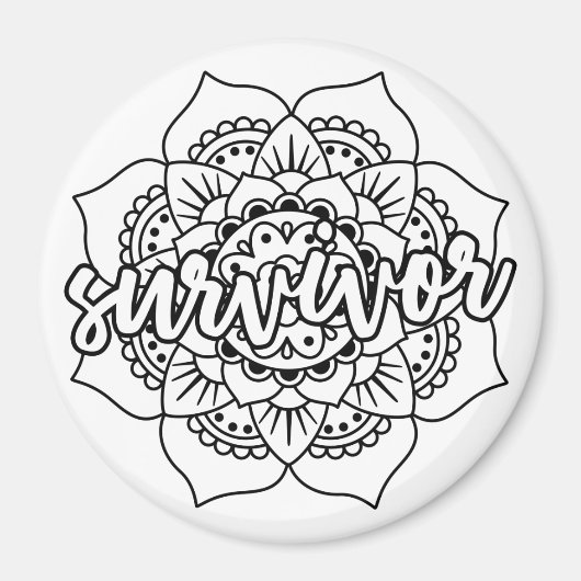 Krebsüberlebende Mandala Magnet (Vorne)