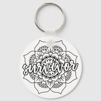 Krebsüberlebende Mandala Schlüsselanhänger