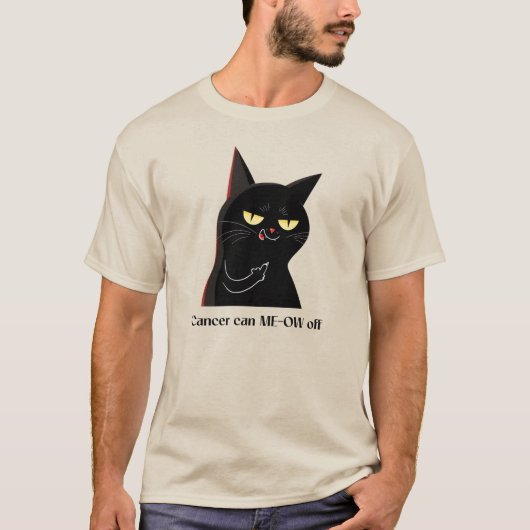 Krebsüberlebende wütende Katzenkatze Shirt, aufgel T-Shirt (Vorderseite)