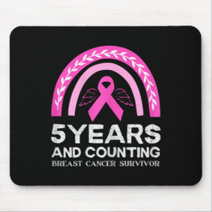 Krebsüberlebender Tee 5 Jahre Krebsfrei Pink Regen Mousepad