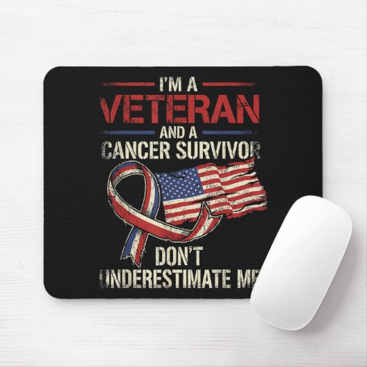 Krebsüberlebender Veteran - Unterschätze mich nich Mousepad (Mit Mouse)