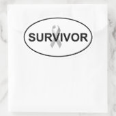 Krebsüberlebung Euro Oval Aufkleber Decal (Tasche)