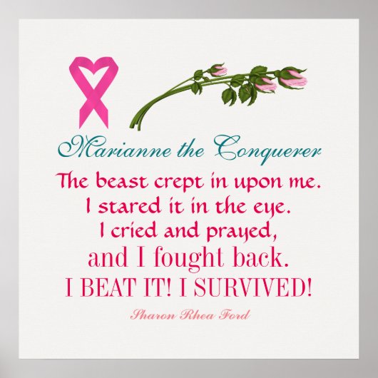 Krebsüberlebung - Gedicht-Bewusstsein-Poster - SRF Poster (Vorne)