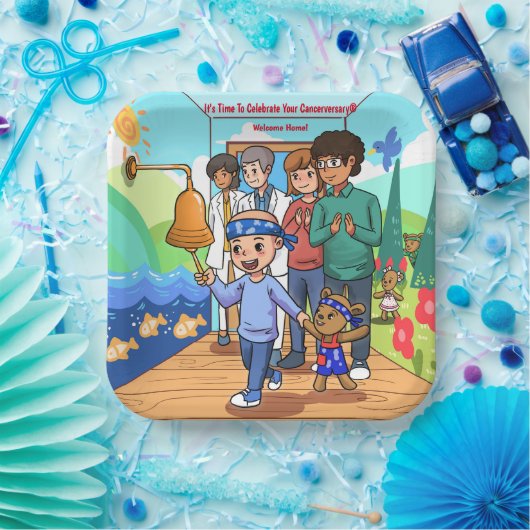 Krebsüberlebung Jubiläum Party-Teller Pappteller (Party)