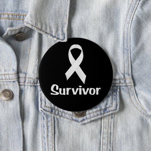 Krebsüberlebung weiß button (Beispiel)