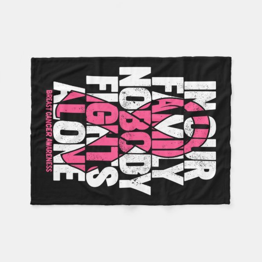 Krebsunterstützung Pink Familienbrustkrebs-Bewusst Fleecedecke (Vorderseite (Horizontal))