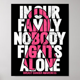 Krebsunterstützung Pink Familienbrustkrebs-Bewusst Poster