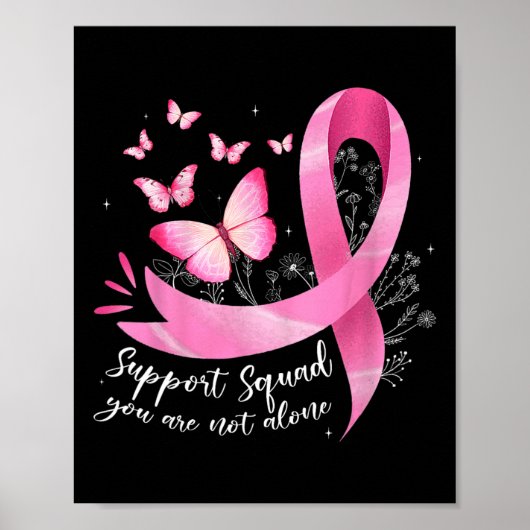 Krebsunterstützung Squad Awareness Pink Ribbon But Poster (Vorne)