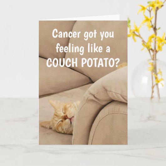 Krebsunterstützungscouch Kartoffelkatze Karte (Gelbe Blume)