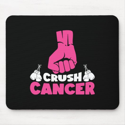 Krebsvorsorge für Crush Cancer Boxing Pink Ribbon  Mousepad (Vorne)