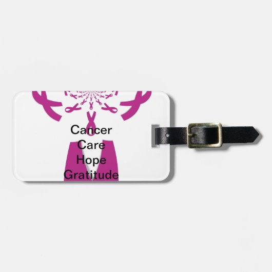 Krebsvorsorge rosa Schleife anpassen Gepäckanhänger (Vorderseite horizontal)