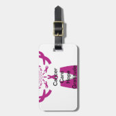 Krebsvorsorge rosa Schleife anpassen Gepäckanhänger (Vorderseite vertikal)