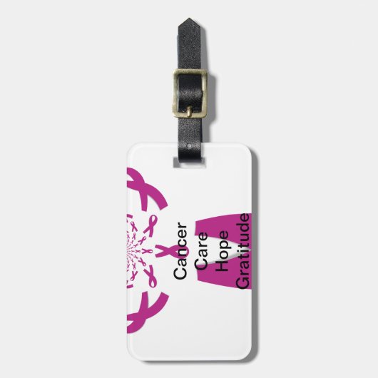 Krebsvorsorge rosa Schleife anpassen Gepäckanhänger (Vorderseite vertikal)