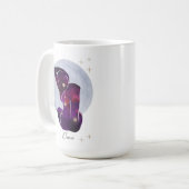 Krebsweibliche Lila Zodiaka-Gestaltung Kaffeetasse (Vorderseite Links)