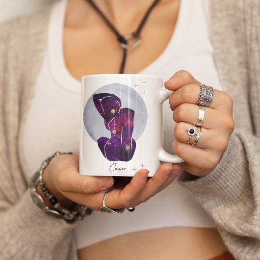 Krebsweibliche Lila Zodiaka-Gestaltung Kaffeetasse