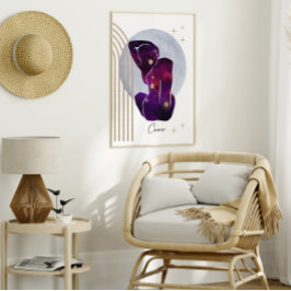 Krebsweibliche Lila Zodiaka-Gestaltung Poster