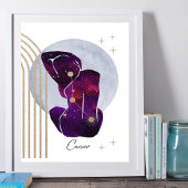 Krebsweibliche Lila Zodiaka-Gestaltung Poster