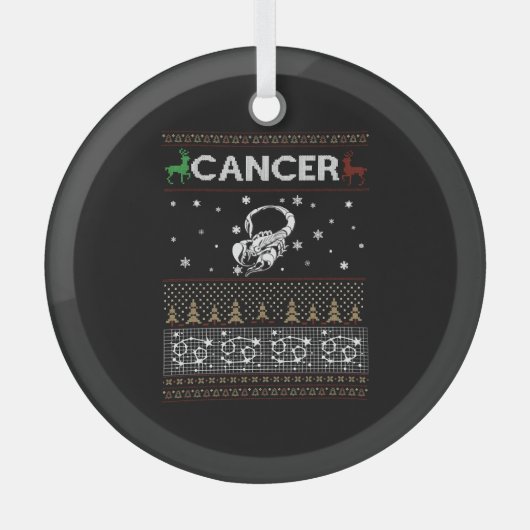 Krebsweihnachtscreme Ornament Aus Glas (Vorderseite)