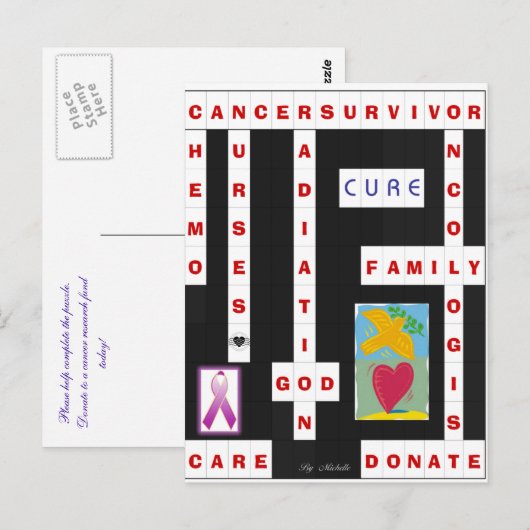 Krebswort Postkarte (Vorne/Hinten)