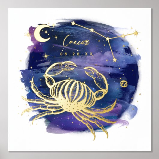Krebszeichen des Zodiac-Geburtsdatums Foliendrucke (Vorderseite)
