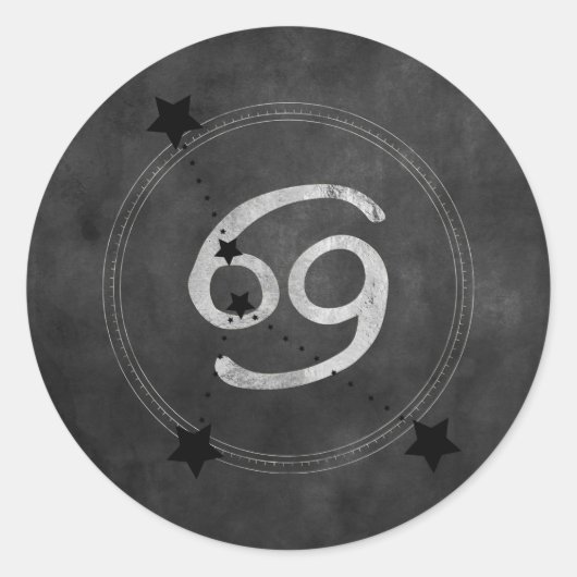 Krebszellen-Sternbild schwarz Silber Runder Aufkleber (Vorderseite)