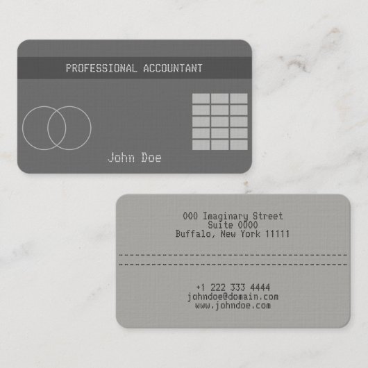 "Kreditkarte-Art-Visitenkarte No.19 " Visitenkarte (Vorne/Hinten)