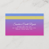 Kreditkarte Blue und Pink Glitzer Business Card Visitenkarte (Rückseite)