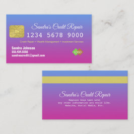 Kreditkarte Blue und Pink Glitzer Business Card Visitenkarte