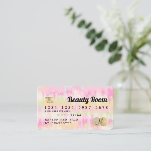 Kreditkarte Boho gefärbte Krawatte Pastellfarben S Visitenkarte (Stehend Vorderseite)