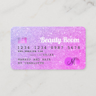 Kreditkarte chink pink Glitzer Schönheitsmonogram Visitenkarte