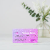 Kreditkarte chink pink Glitzer Schönheitsmonogramm Visitenkarte (Stehend Vorderseite)