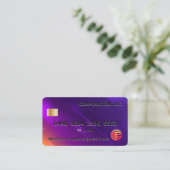 Kreditkarte | Digitaler Lila Orangenhintergrund Visitenkarte (Stehend Vorderseite)