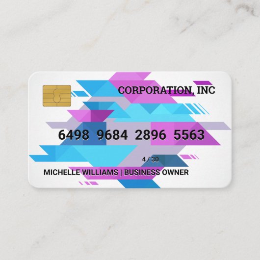 Kreditkarte | Dreiecke Abstrakt Visitenkarte (Vorderseite)