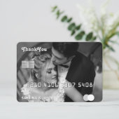 Kreditkarte Foto Hochzeit Vielen Dank Karte (Stehend Vorderseite)