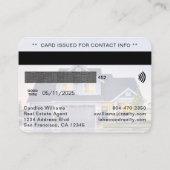 Kreditkarte für Echtzeit-Anwesen-Agent Visitenkarte (Rückseite)