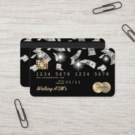 Kreditkarte Geldautomat Visitenkarte (Vorderseite/Rückseite Beispiel)