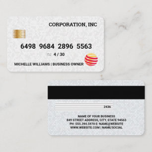 Kreditkarte   Geometrischer weißer Tile Visitenkarte