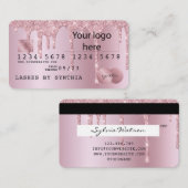 Kreditkarte gestochen ADD IHR LOGO Dripping Gold Visitenkarte (Vorne/Hinten)