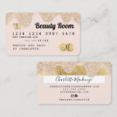 Kreditkarte Girl Gold Glitzer Tropfen Chic Schönhe Visitenkarte (Vorne/Hinten)