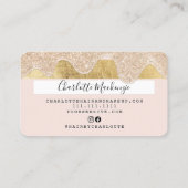 Kreditkarte Girl Gold Glitzer Tropfen Chic Schönhe Visitenkarte (Rückseite)