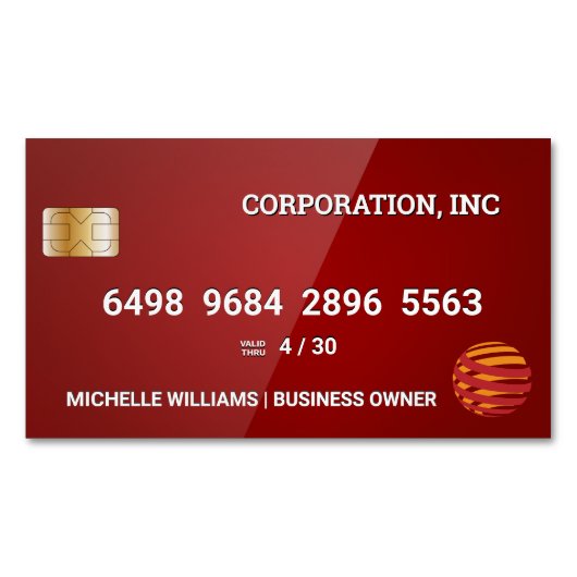 Kreditkarte | Glossrot Magnetische Visitenkarte (Vorderseite)