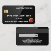 Kreditkarte | Glossy Black Visitenkarte (Vorne/Hinten)