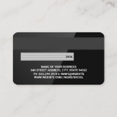 Kreditkarte | Glossy Black Visitenkarte (Rückseite)