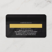 Kreditkarte | Gold Black Sleek Lines Visitenkarte (Rückseite)