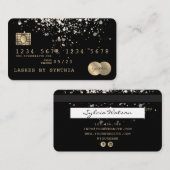 Kreditkarte Gold Confetti Visitenkarte (Vorne/Hinten)