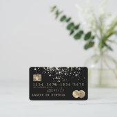 Kreditkarte Gold Confetti Visitenkarte (Stehend Vorderseite)