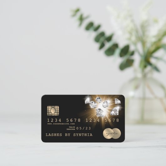 Kreditkarte Gold Diamonds Visitenkarte (Stehend Vorderseite)