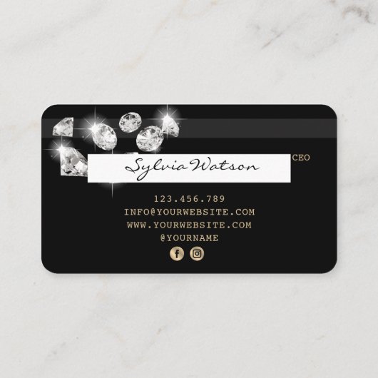 Kreditkarte Gold Diamonds Visitenkarte (Rückseite)