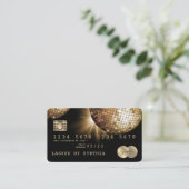 Kreditkarte Gold Disco Ball GQR Code Visitenkarte (Stehend Vorderseite)